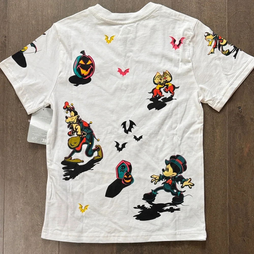 NWT Disney Halloween Mickey Pluto Goofy Kids Graphic T-Shirt Size 7/8